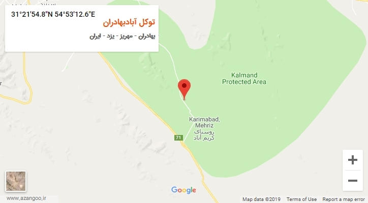 روستای توکل آبادبهادران بر روی نقشه