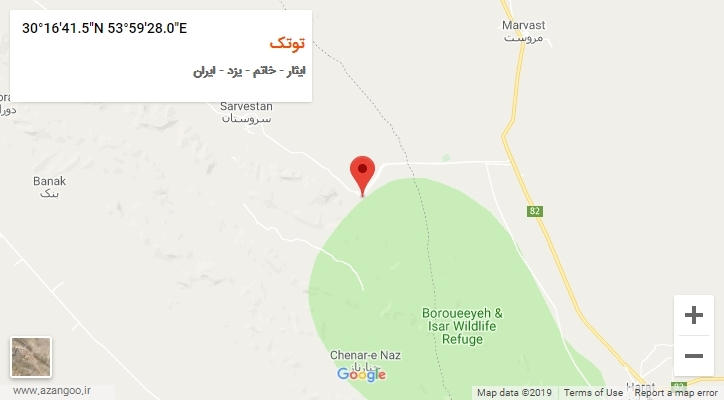 روستای توتک بر روی نقشه