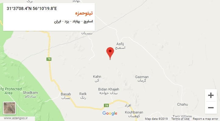 روستای تیتوحمزه بر روی نقشه