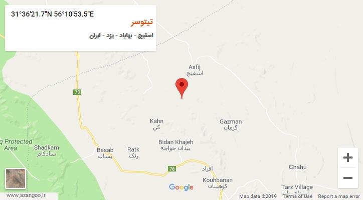روستای تیتوسر بر روی نقشه