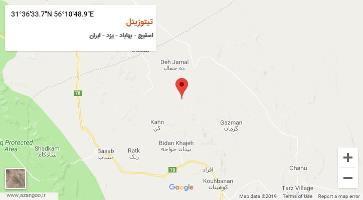 روستای تیتوزینل بر روی نقشه