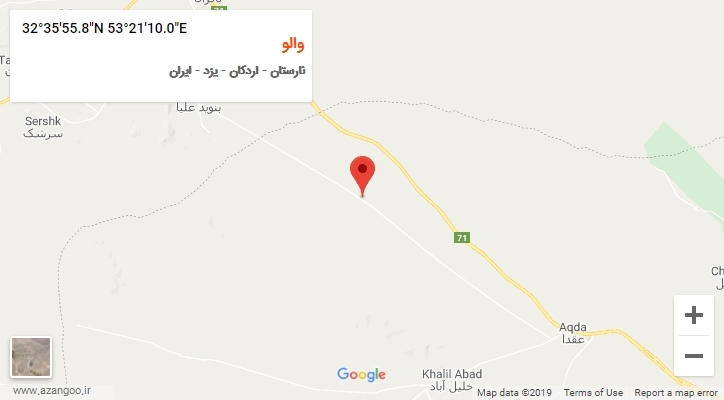 روستای والو بر روی نقشه