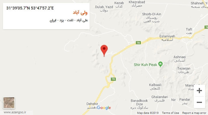 روستای ولی آباد بر روی نقشه