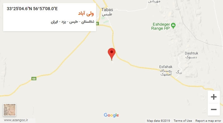 روستای ولی آباد بر روی نقشه