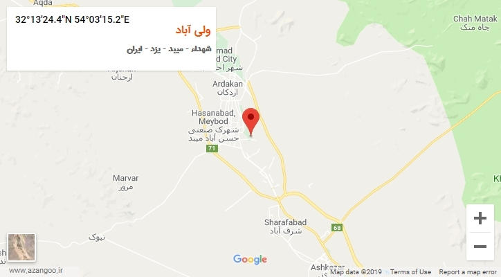 روستای ولی آباد بر روی نقشه