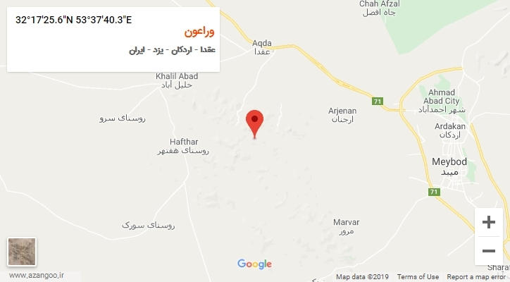 روستای وراعون بر روی نقشه