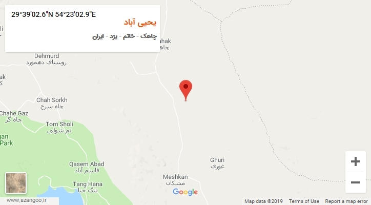 روستای یحیی آباد بر روی نقشه