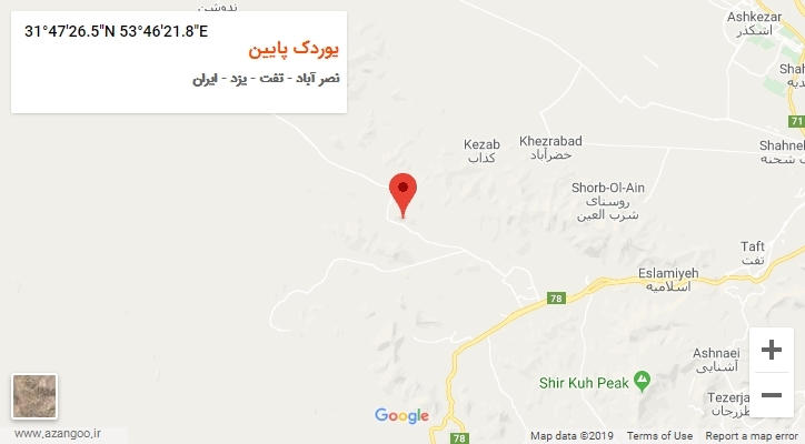 روستای یوردک پایین بر روی نقشه