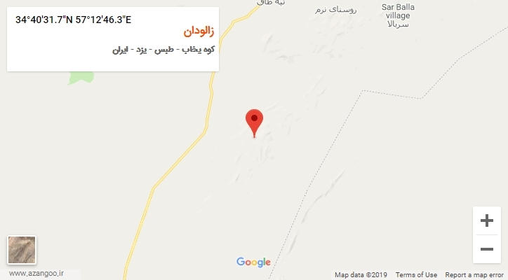 روستای زالودان بر روی نقشه