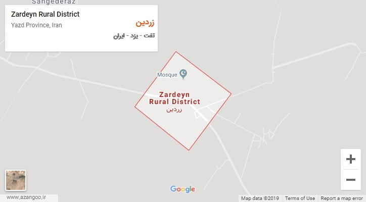 شهر زردین بر روی نقشه