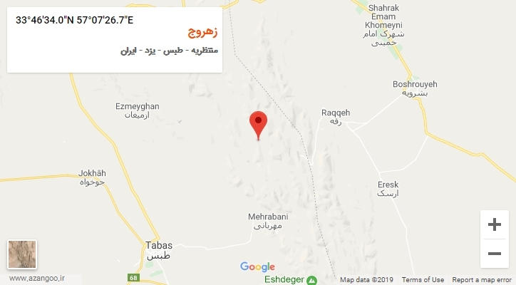 روستای زهروج بر روی نقشه