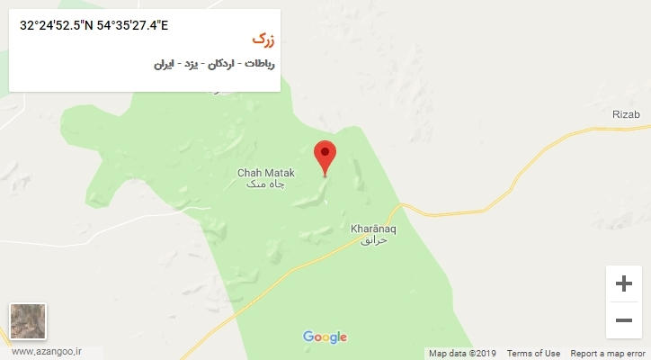 روستای زرک بر روی نقشه