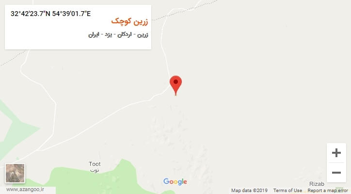 روستای زرین کوچک بر روی نقشه