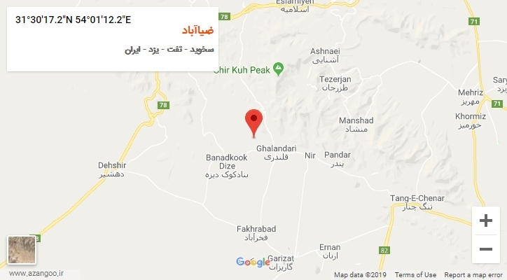 روستای ضیاآباد بر روی نقشه