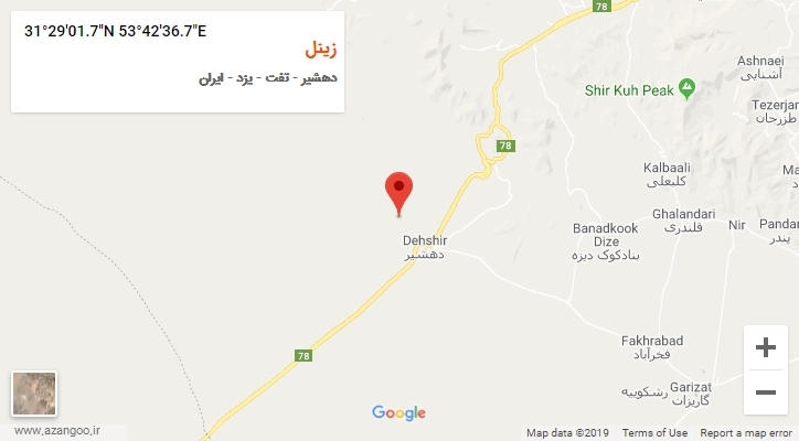 روستای زینل بر روی نقشه