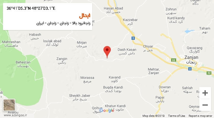 روستای ابدال بر روی نقشه
