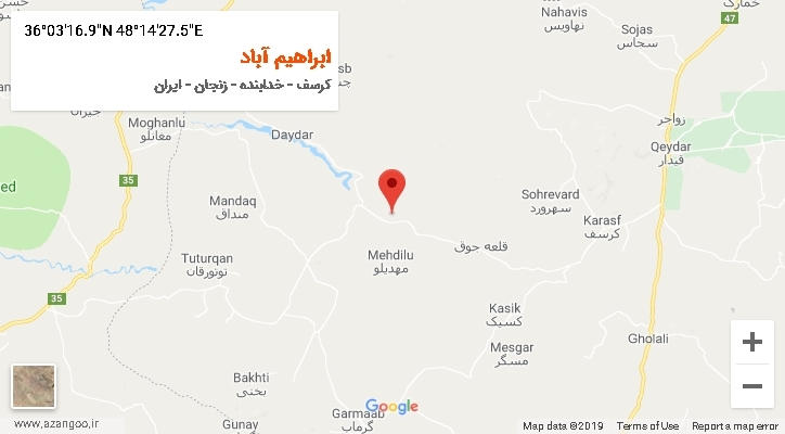 روستای ابراهیم آباد بر روی نقشه