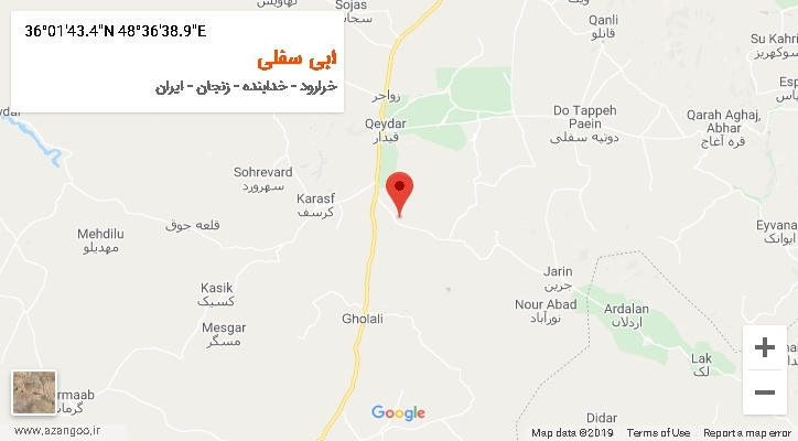 روستای ابی سفلی بر روی نقشه