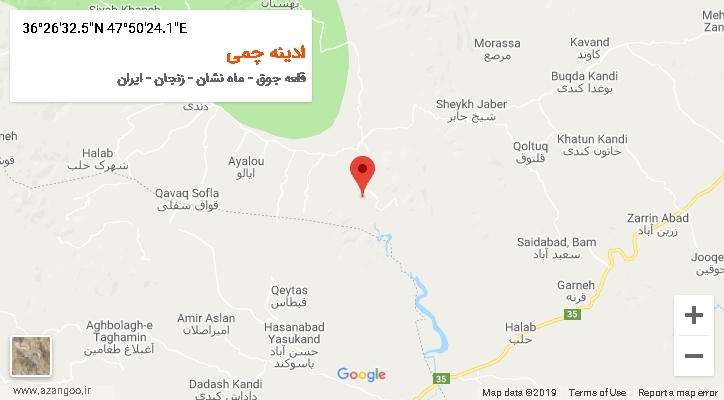 روستای ادینه چمی بر روی نقشه