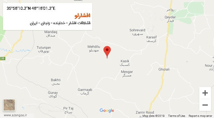 روستای افشارلو بر روی نقشه