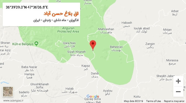 روستای اق بلاغ حسن آباد بر روی نقشه