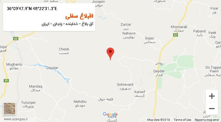 روستای اقبلاغ سفلی بر روی نقشه
