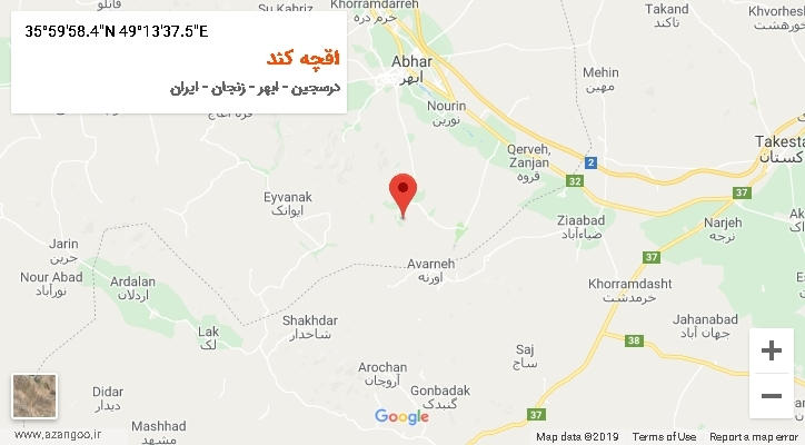 روستای اقچه کند بر روی نقشه