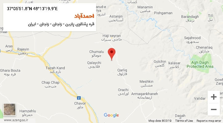 روستای احمدآباد بر روی نقشه