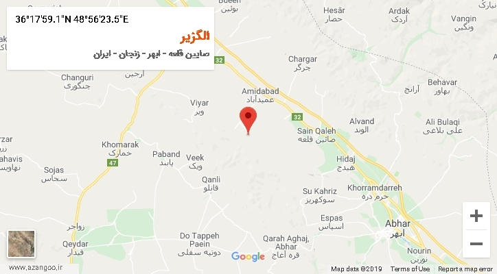 روستای الگزیر بر روی نقشه