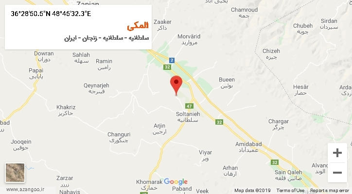 روستای المکی بر روی نقشه