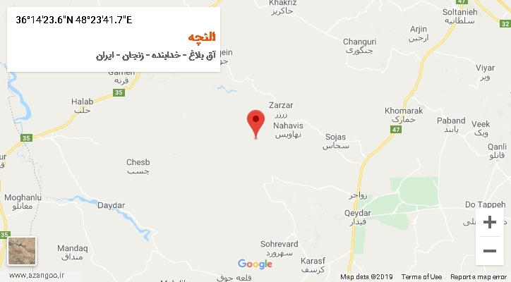 روستای النچه بر روی نقشه