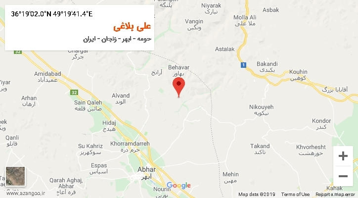 روستای علی بلاغی بر روی نقشه