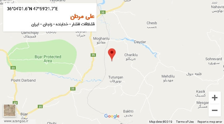 روستای علی مردان بر روی نقشه