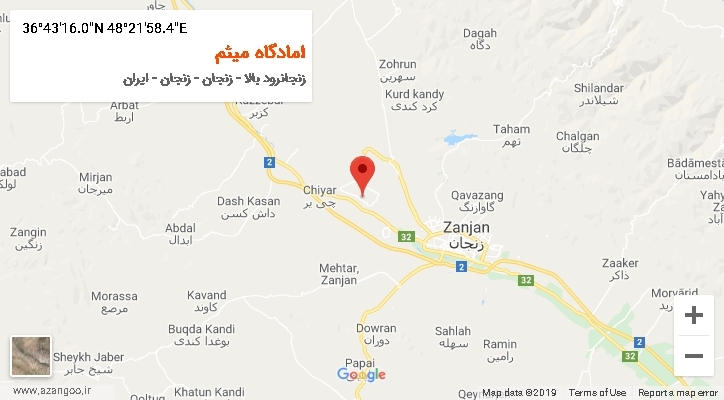 روستای امادگاه میثم بر روی نقشه