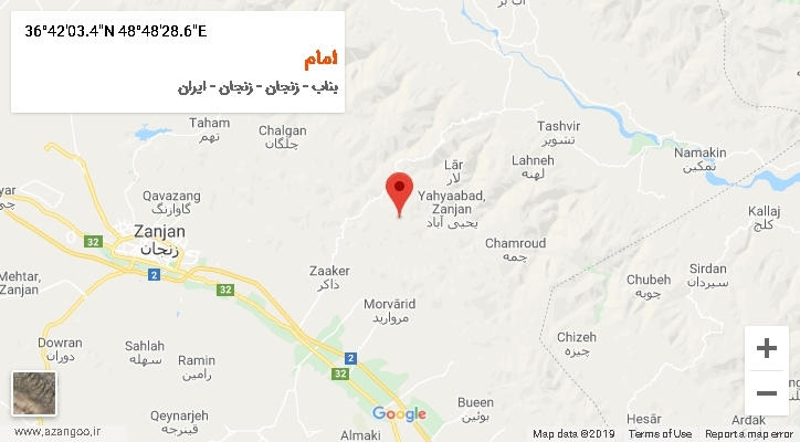 روستای امام بر روی نقشه