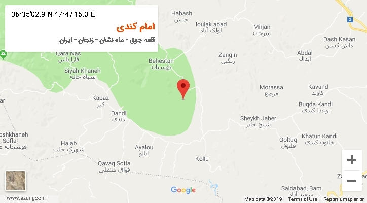 روستای امام کندی بر روی نقشه