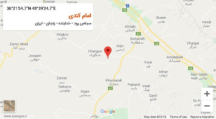 روستای امام کندی بر روی نقشه