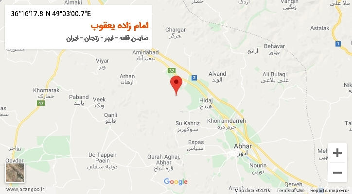 روستای امام زاده یعقوب بر روی نقشه