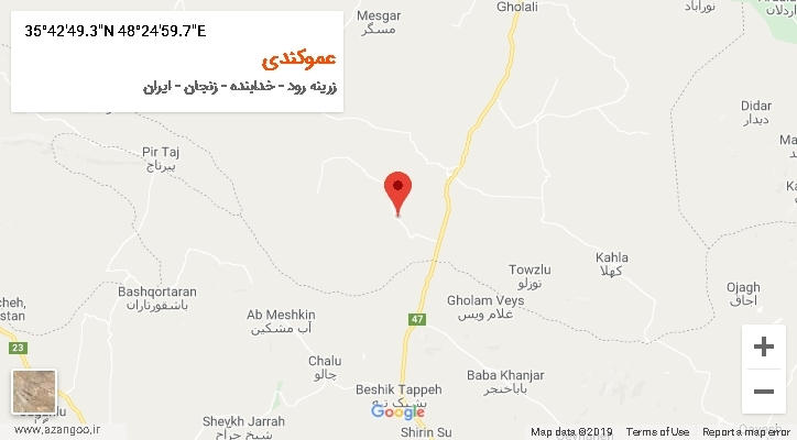 روستای عموکندی بر روی نقشه