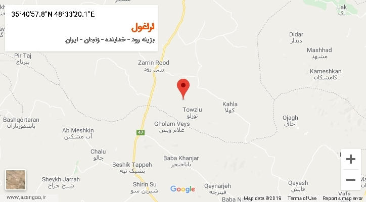 روستای اراغول بر روی نقشه