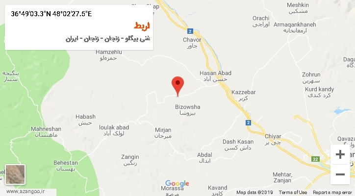 روستای اربط بر روی نقشه