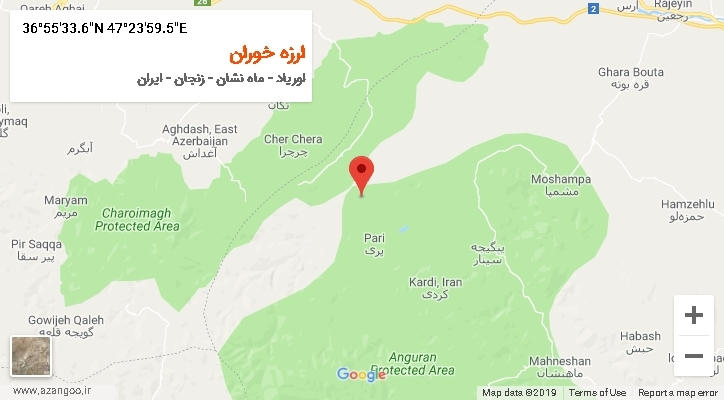 روستای ارزه خوران بر روی نقشه