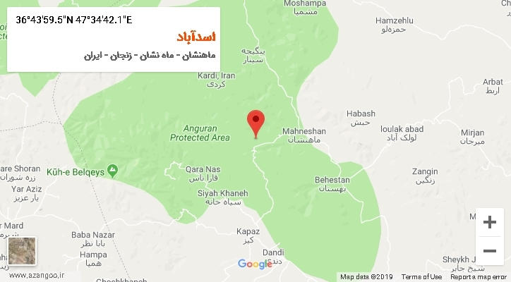 روستای اسدآباد بر روی نقشه