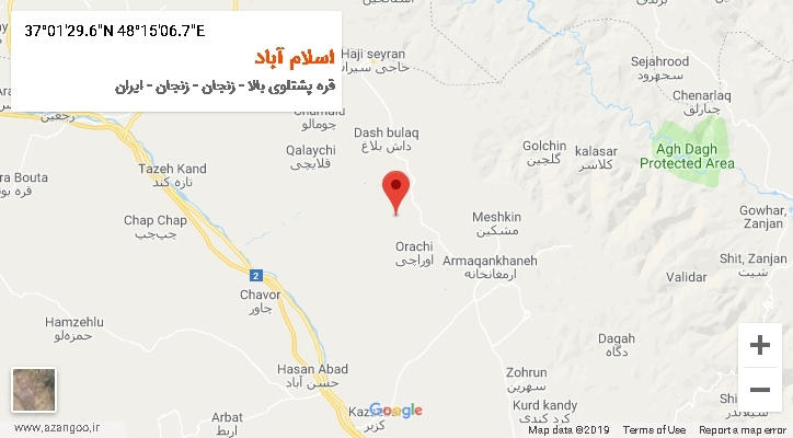 روستای اسلام آباد بر روی نقشه