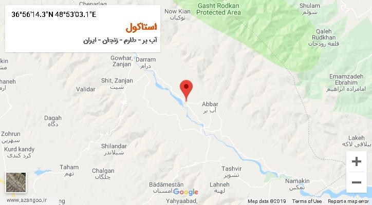 روستای استاکول بر روی نقشه