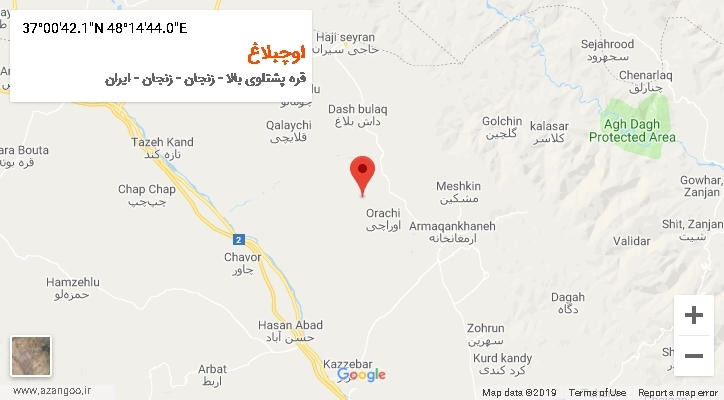 روستای اوچبلاغ بر روی نقشه