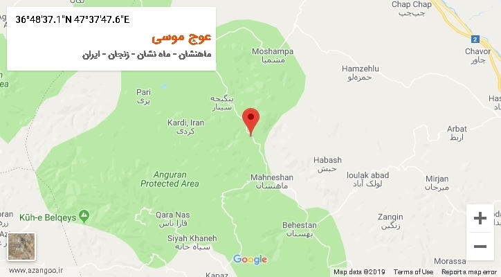 روستای عوج موسی بر روی نقشه