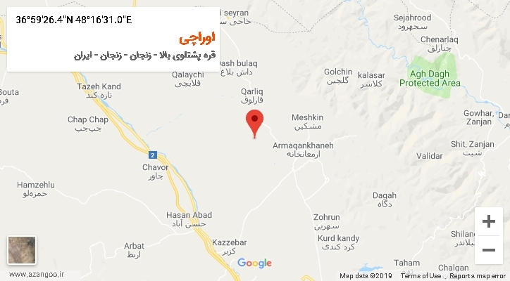 روستای اوراچی بر روی نقشه