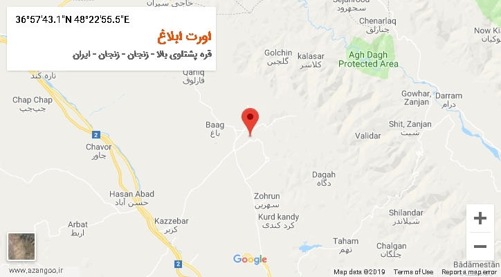 روستای اورت ابلاغ بر روی نقشه