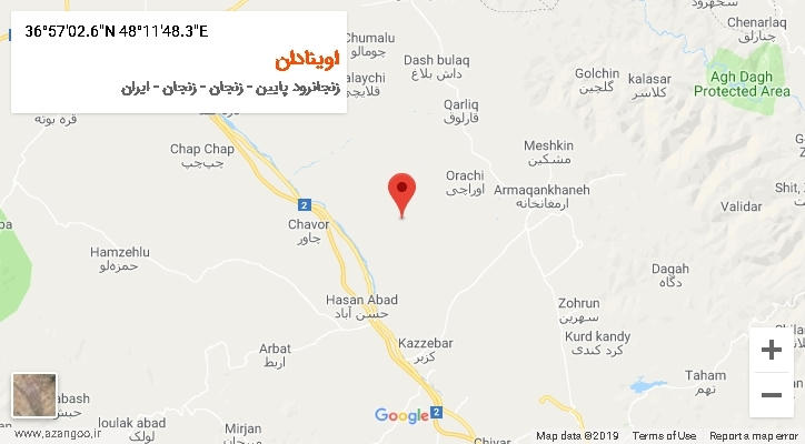 روستای اوینادان بر روی نقشه